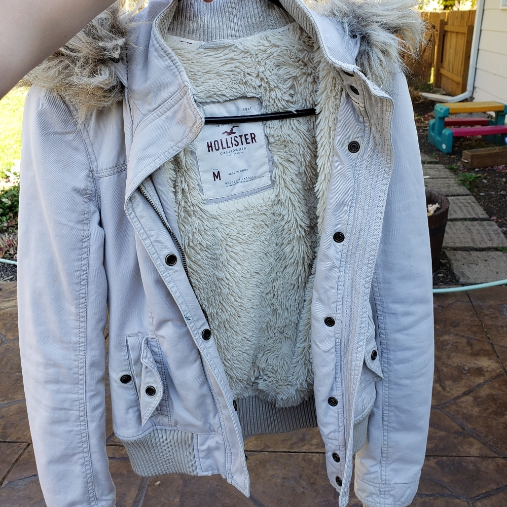 Hollister fleece lined coat
